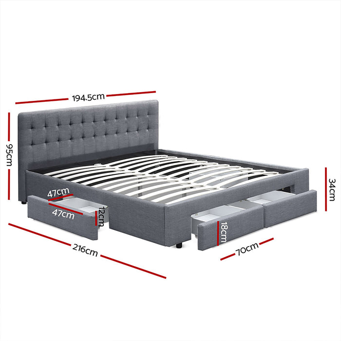 Avillo Fabric Bed with Storage Drawers
