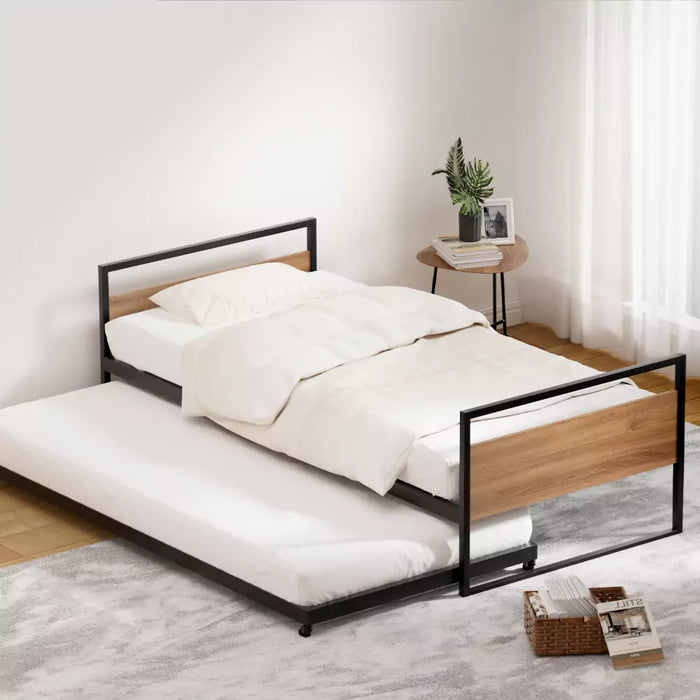 Dean Single Metal Bed with Trundle Daybed