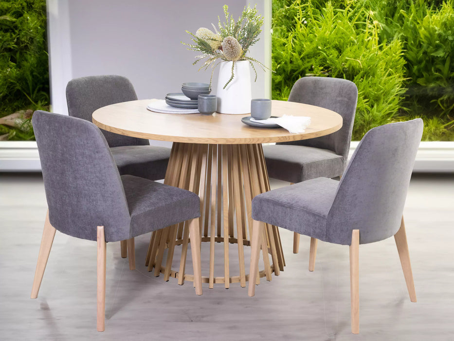 Reeza 1200 5 Piece Round Dining Suite with Luna Chairs