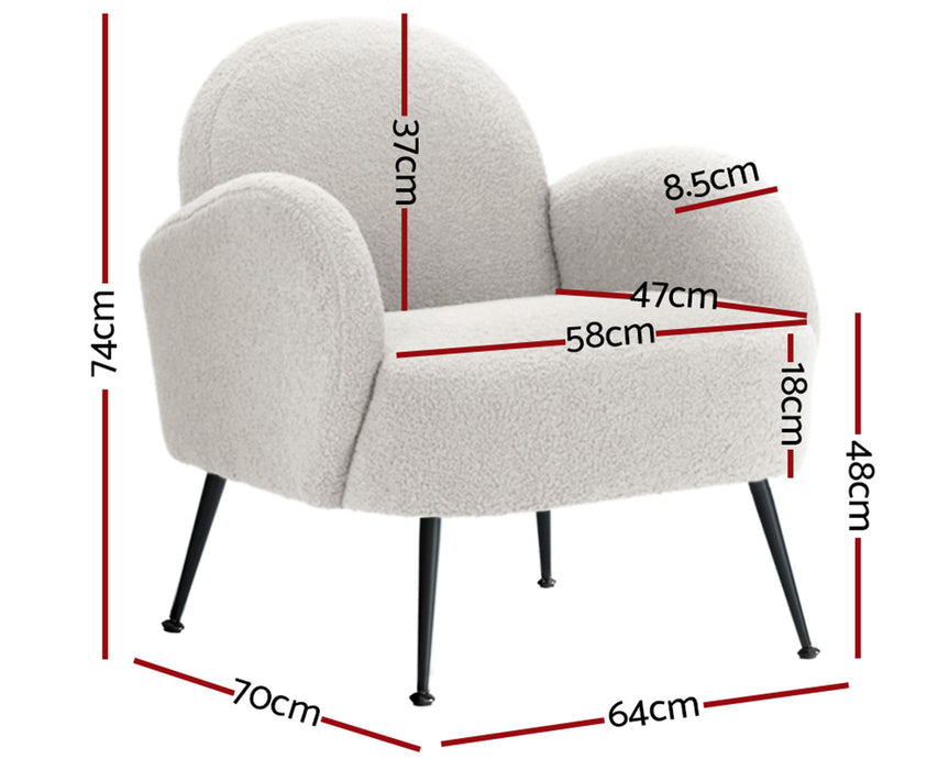 Nakiya Accent Boucle Arm Chair