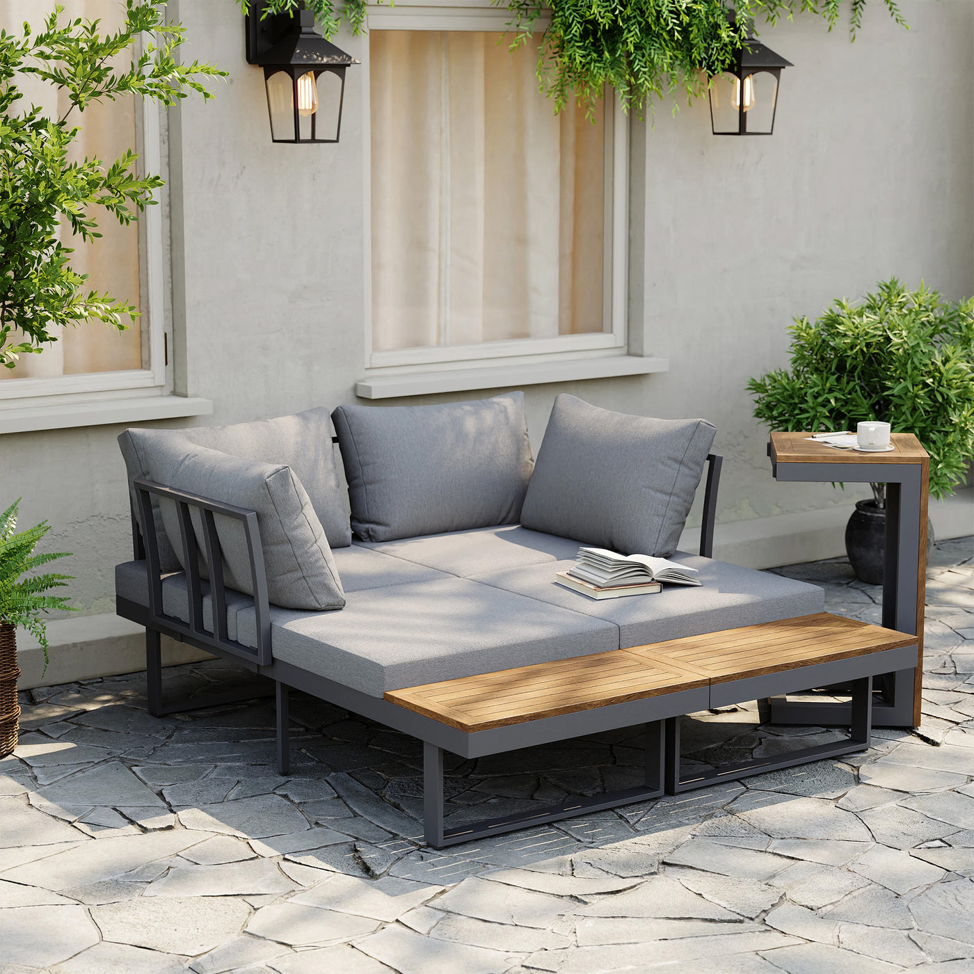 Belize 4 Seater Outdoor Lounge Setting with Coffee Table — Furniture Bazaar