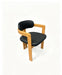 Prevelly PU Dining Chair in black PU with a timber frame, three quarter view