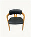 Prevelly PU Dining Chair in black PU with a timber frame, front view