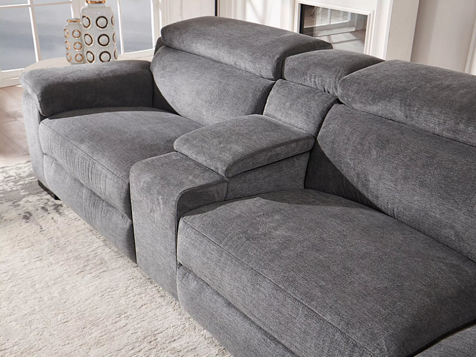 Novel 3 Seater Fabric Electric RHF Chaise