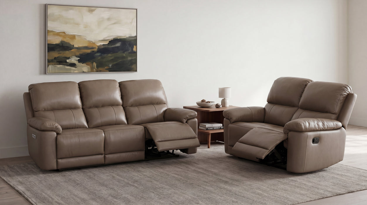 Angelo Electric Recliner Leather Lounge Suite