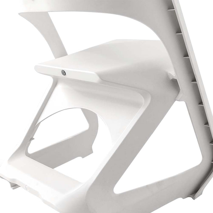 In Set of 4 Dining Chairs Office Cafe Lounge Seat Stackable Plastic Leisure Chairs White