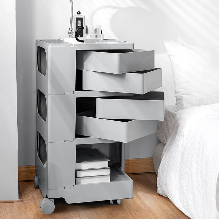 In Storage Trolley Bedside Table 5 Tier Cart Boby Replica Grey
