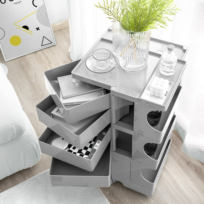 In Storage Trolley Bedside Table 5 Tier Cart Boby Replica Grey