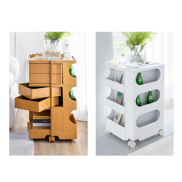 In Storage Trolley Bedside Table 5 Tier Cart Boby Replica Grey