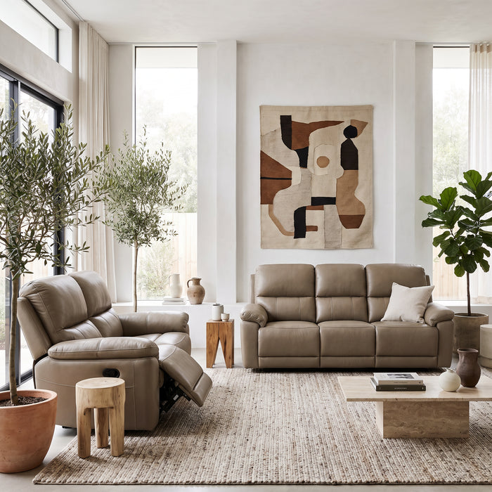 Angelo Electric Recliner Leather Lounge Suite