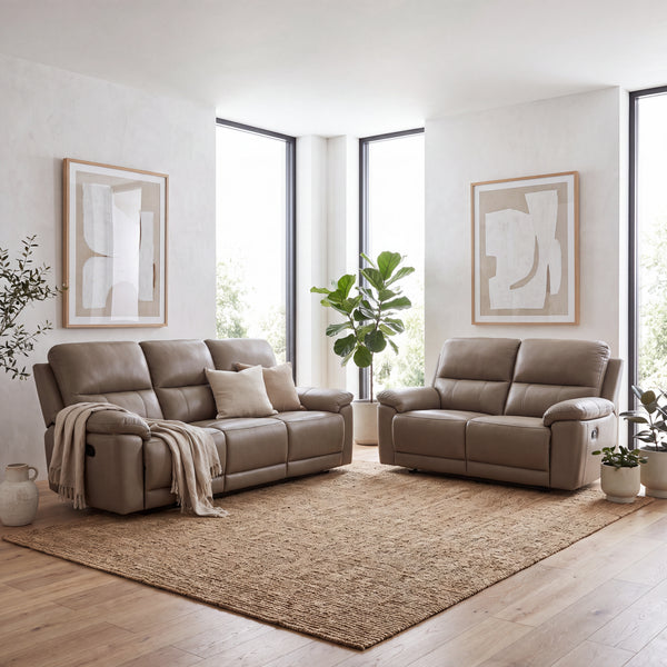 Angelo Electric Recliner Leather Lounge Suite