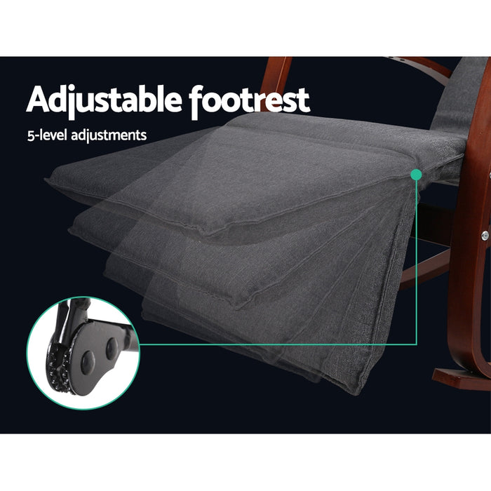 Rocking Armchair Footrest Nursing Charcoal Afton