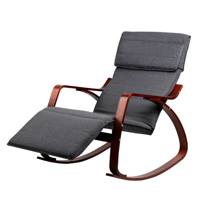 Rocking Armchair Footrest Nursing Charcoal Afton
