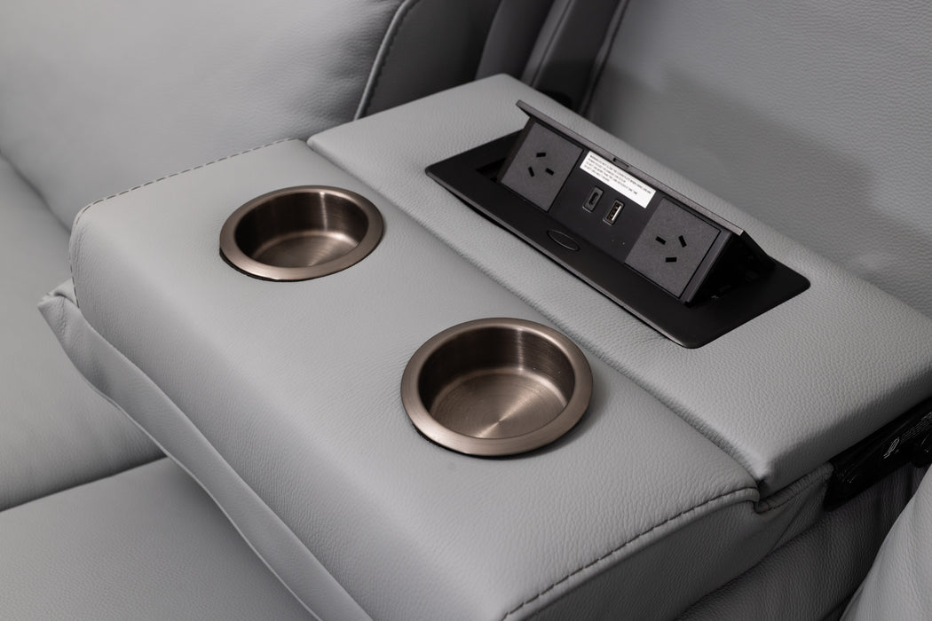 Aquila Electric Recliner Leather Lounge Suite