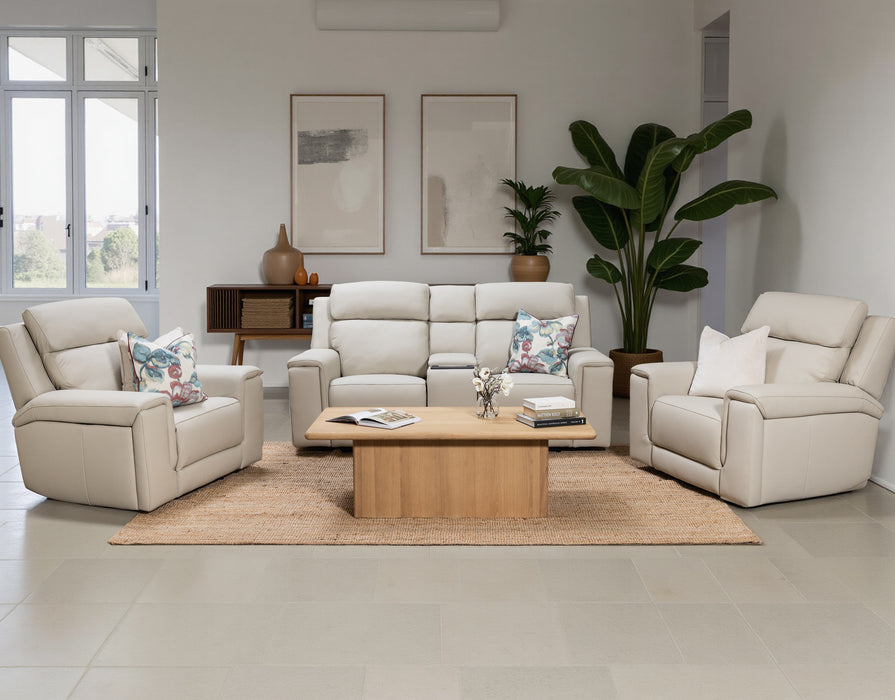 Aquila Electric Recliner Leather Lounge Suite
