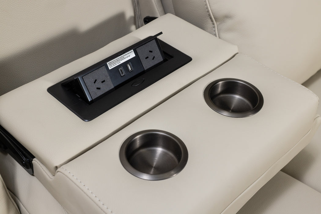 Aquila Electric Recliner Leather Lounge Suite