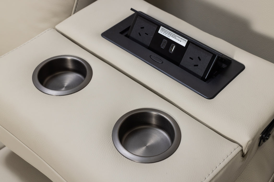 Aquila Electric Recliner Leather Lounge Suite