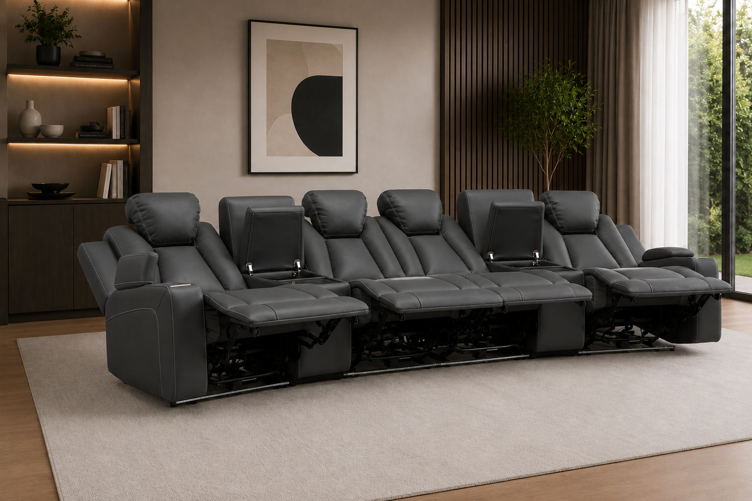 Arena Fabric Electric Recliner Lounge — Furniture Bazaar