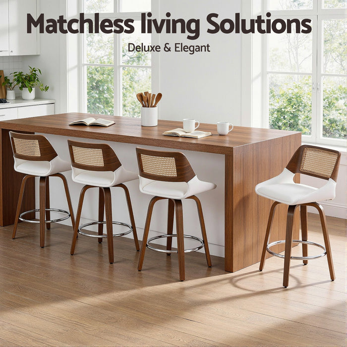 Wooden Bar Stools Swivel Kitchen Counter Stool Chair 60cm Seat Height