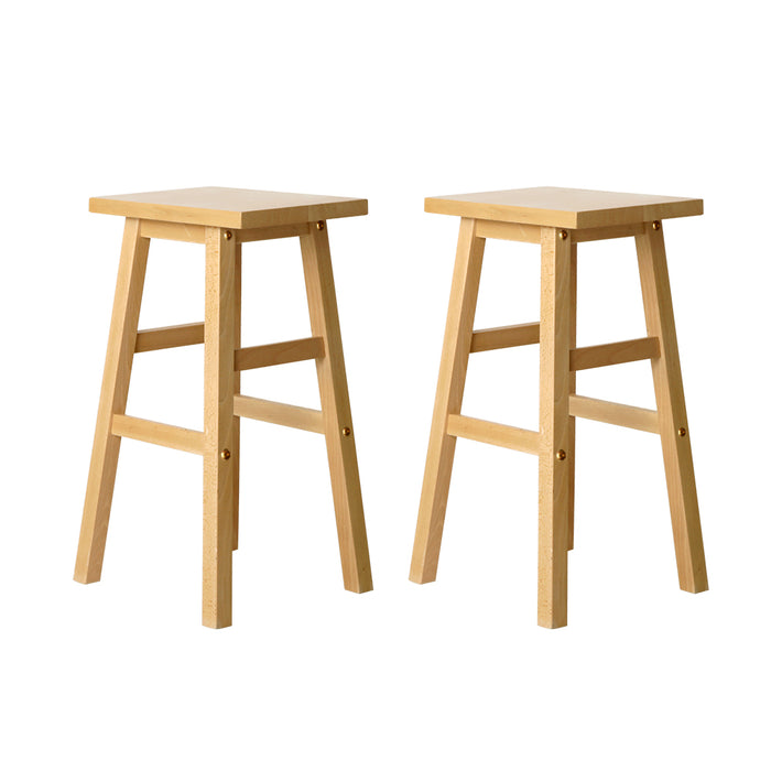 Bar Stools Kitchen Counter Stools Wooden Chairs Natural x2