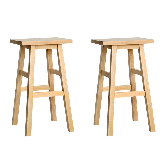 Bar Stools Kitchen Counter Stools Wooden Chairs Natural x2