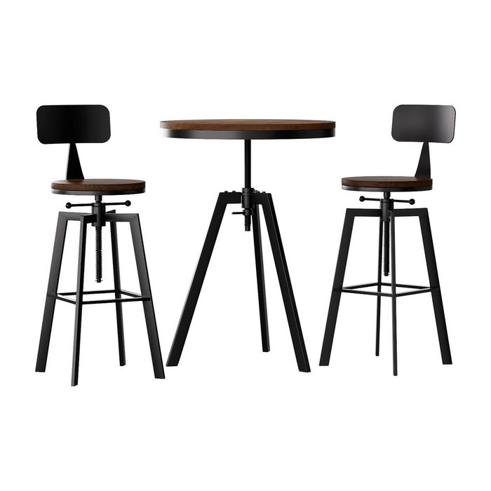 Bar Table and Stools Set Dining Desk Industrial Kitchen Chairs Cafe Pub