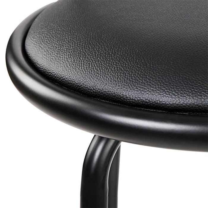 2x Bar Stools Swivel Leather Padded Metal