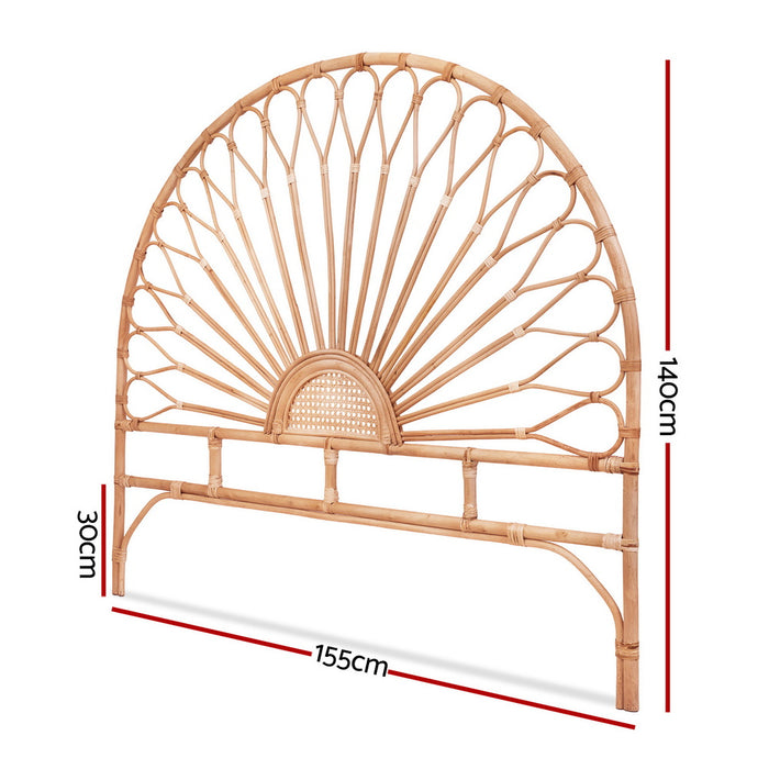 Bed Headboard Queen Bedhead Rattan - MARI Pine