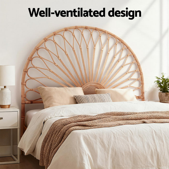 Bed Headboard Queen Bedhead Rattan - MARI Pine