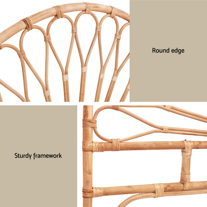 Bed Headboard Queen Bedhead Rattan - MARI Pine