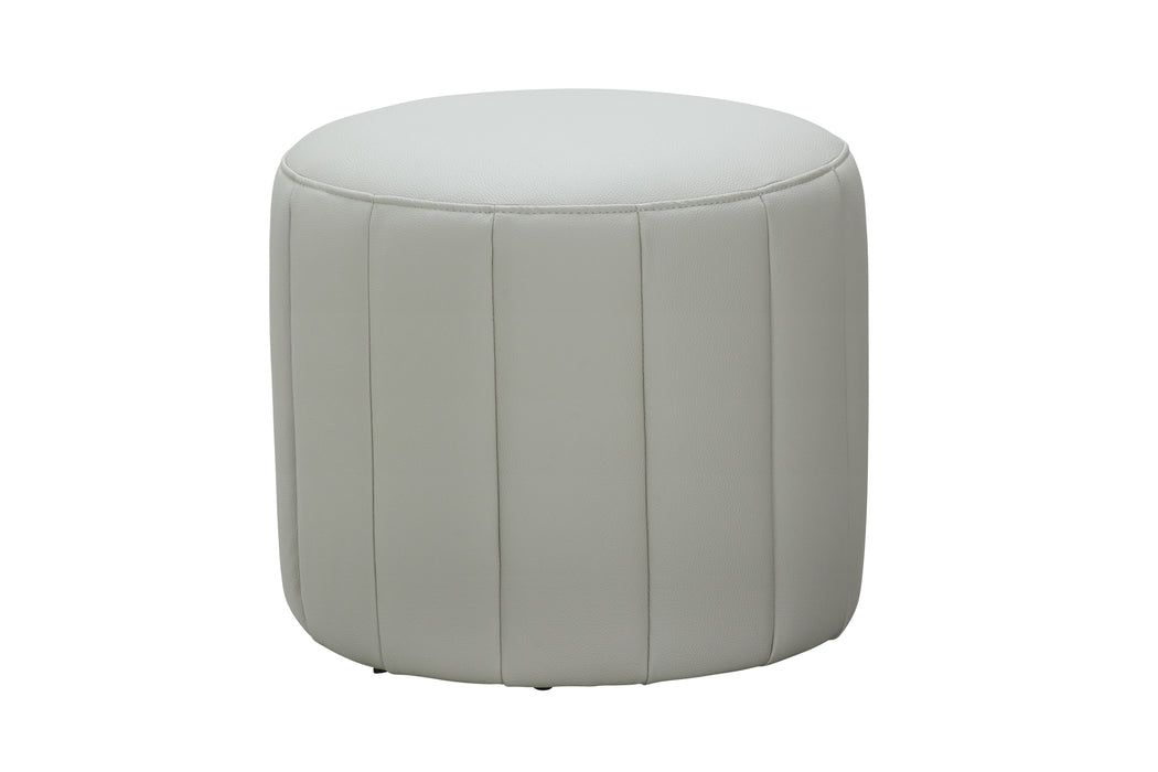 Bina Round Leather Ottoman