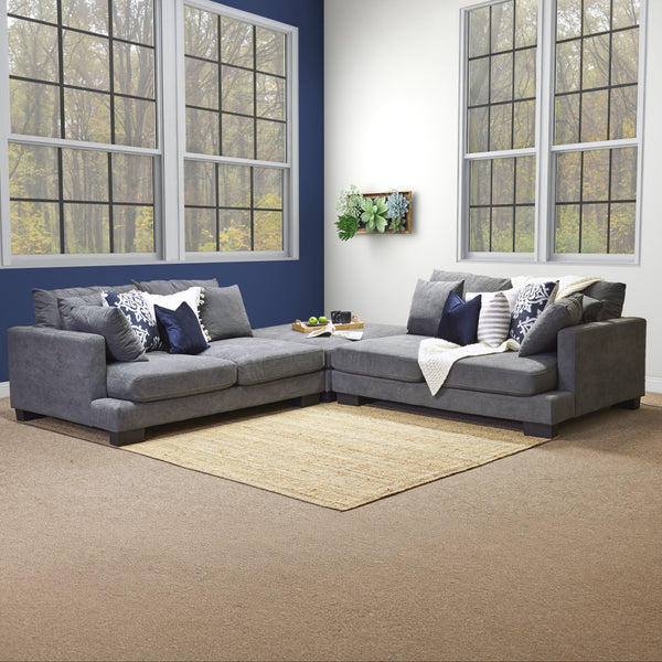 Sommersby 4 Seater Fabric Modular Plus Ottoman