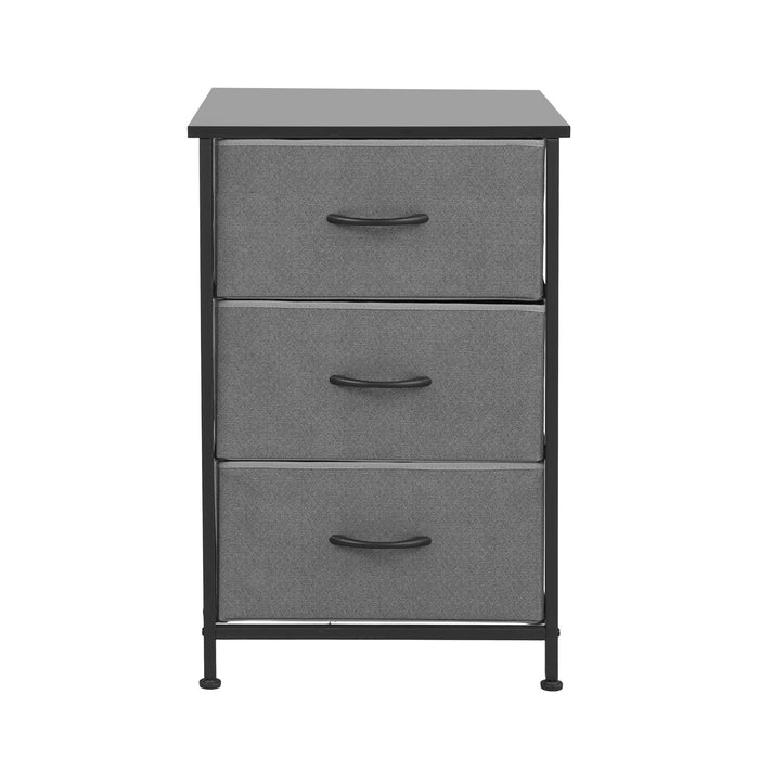 Chest of 3 Drawers Storage Dresser Tallboy Grey