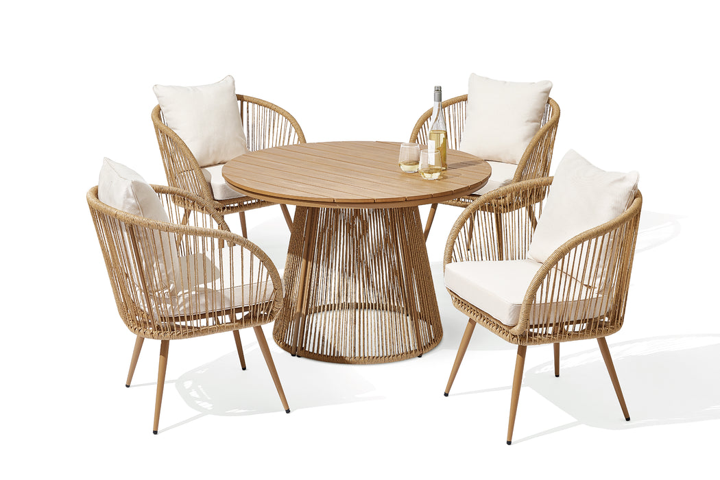 Alder 5 Piece Outdoor Dining Set