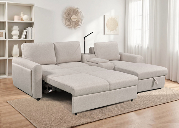 Drew 3 Seater Pull Out Sofabed with Storage Chaise