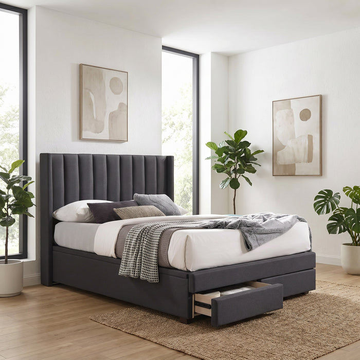 Egon Fabric Storage Lift Bed with 2 Drawers