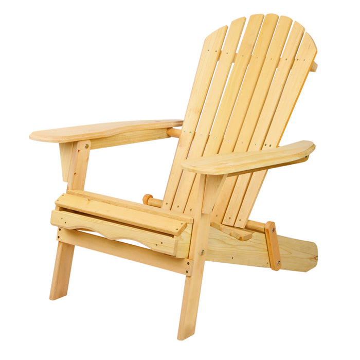 Adirondack Outdoor Chairs Wooden Beach Chair Patio Furniture Garden Natural