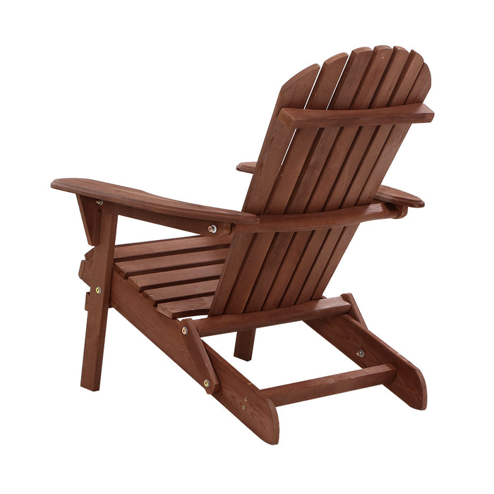Adirondack Outdoor Chairs Wooden Foldable Beach Chair Patio Furniture Brown