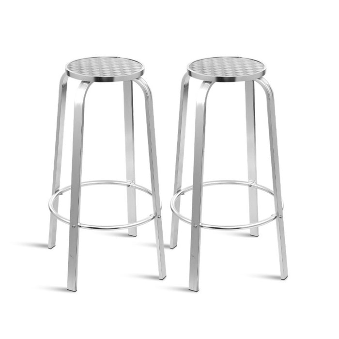 2x Outdoor Bar Stools Aluminum