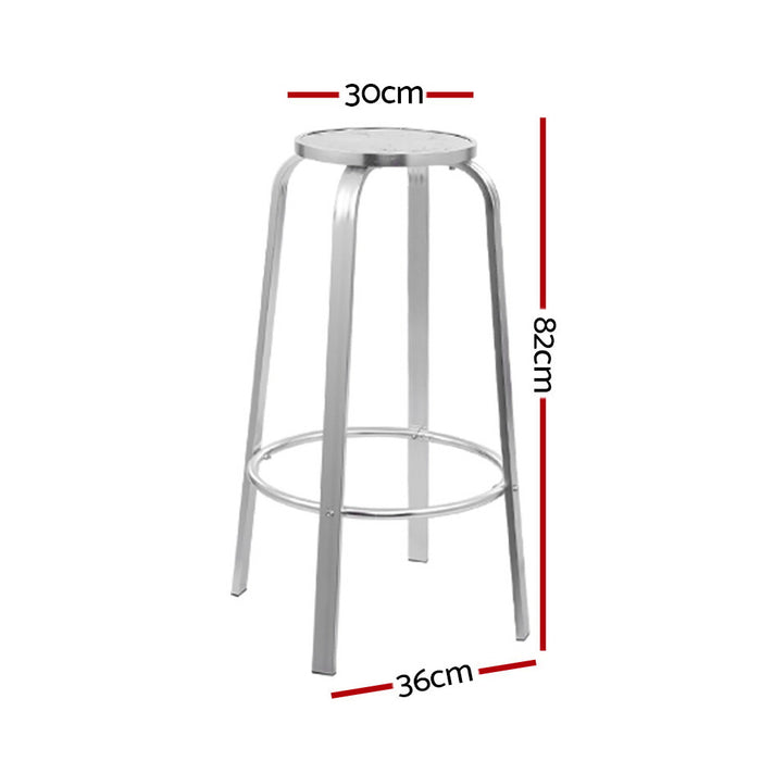 2x Outdoor Bar Stools Aluminum