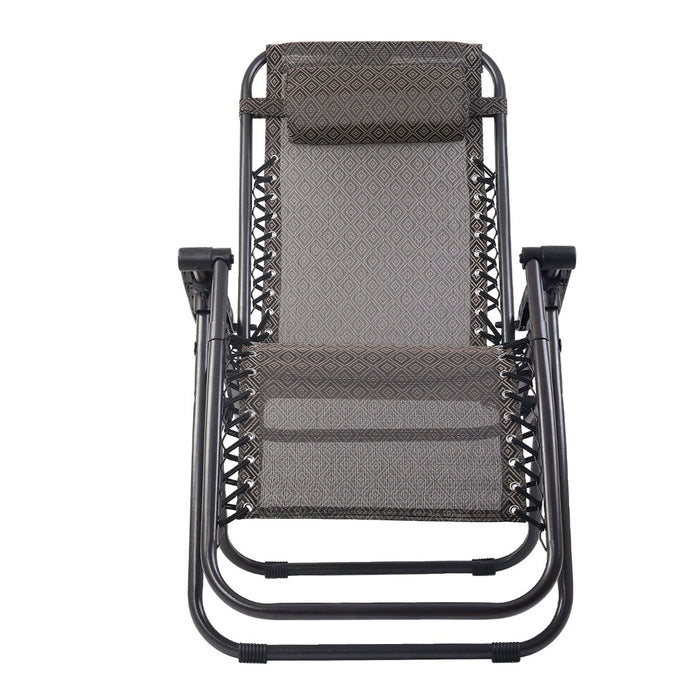 Zero Gravity Chair Folding Outdoor Recliner Adjustable Sun Lounge Camping Beige