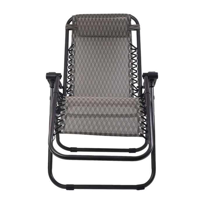 Zero Gravity Chair Folding Outdoor Recliner Adjustable Sun Lounge Camping Grey
