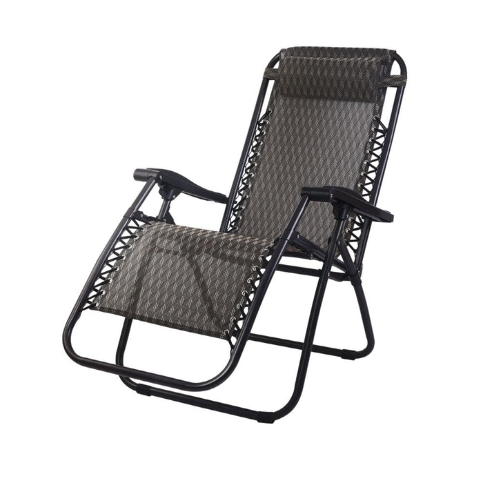 Zero Gravity Chair Folding Outdoor Recliner Adjustable Sun Lounge Camping Grey