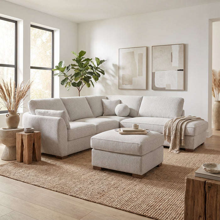 Florence 4 Seater Fabric Chaise with Ottoman