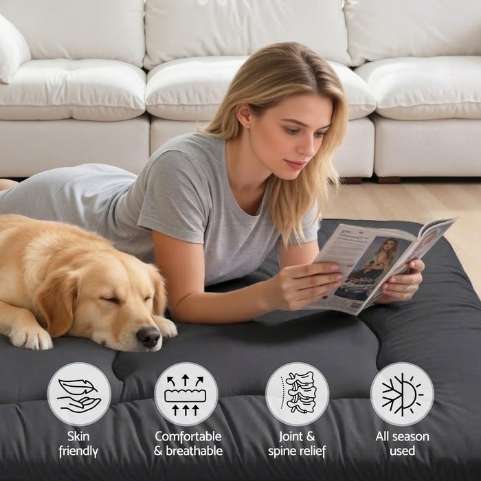 10cm Japanese Floor Mattress Foldable Futon Mattress Washable Cover Straps