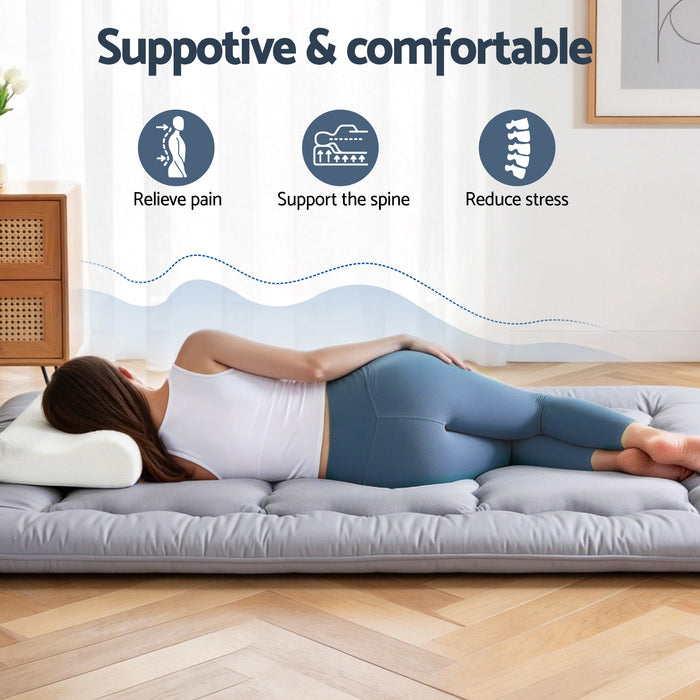 10cm Japanese Floor Mattress Foldable Futon Mattress Washable Cover Straps