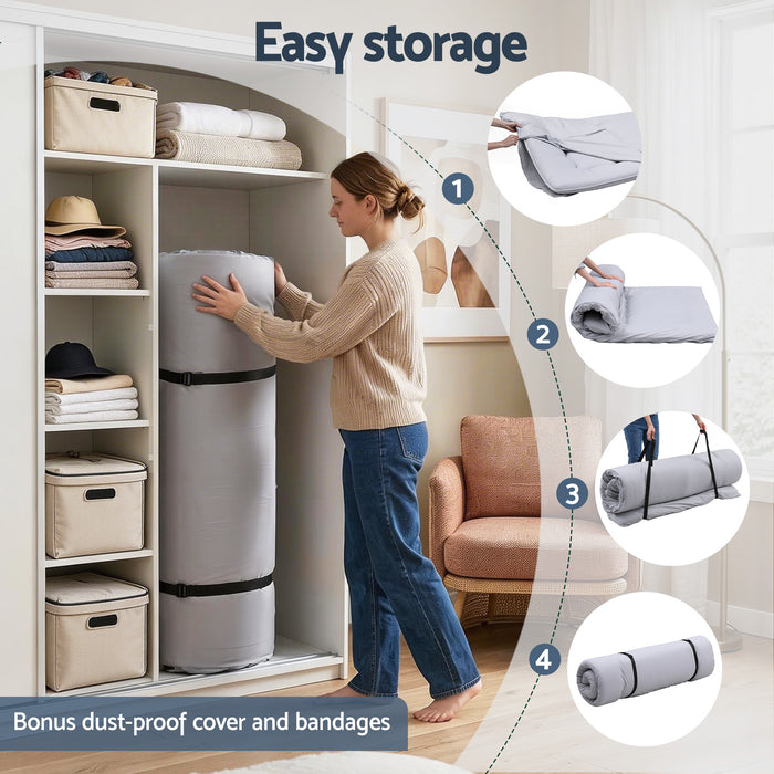 10cm Japanese Floor Mattress Foldable Futon Mattress Washable Cover Straps