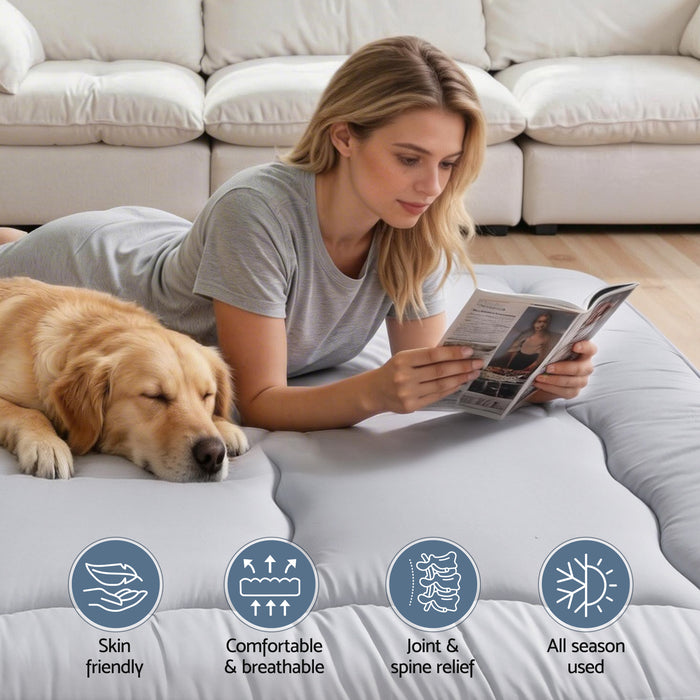 10cm Japanese Floor Mattress Foldable Futon Mattress Washable Cover Straps