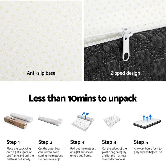 Memory Foam Mattress Bed Cool Gel Non Spring 25cm King Single