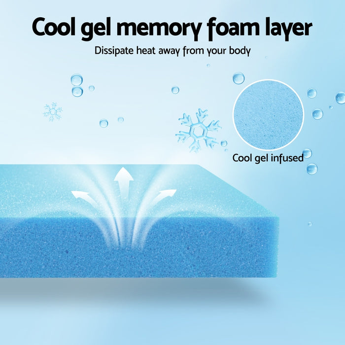 Cool Gel Memory Foam Mattress Charcoal 7-Zone Washable Bamboo Cover 15cm Queen
